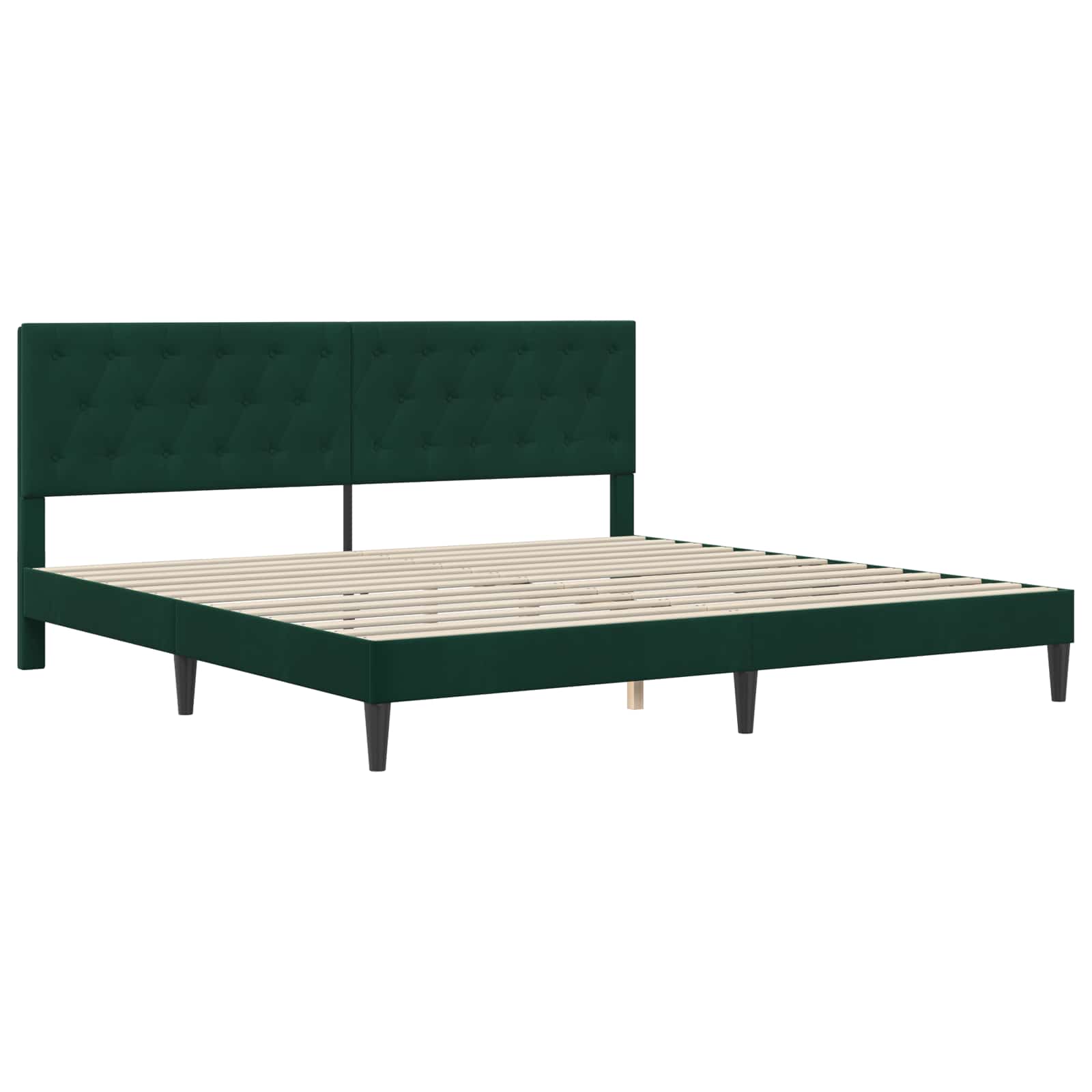 vidaXL Rama łóżka z materacem Ciemna zieleń 180 x 200 cm Aksamit