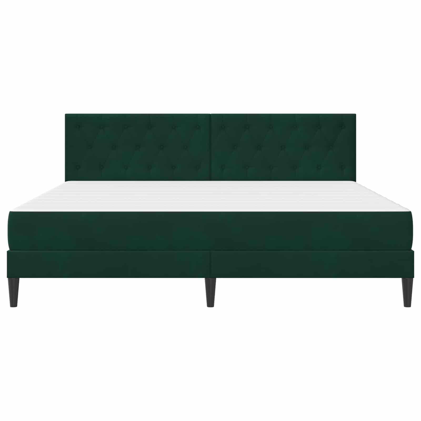 vidaXL Rama łóżka z materacem Ciemna zieleń 180 x 200 cm Aksamit