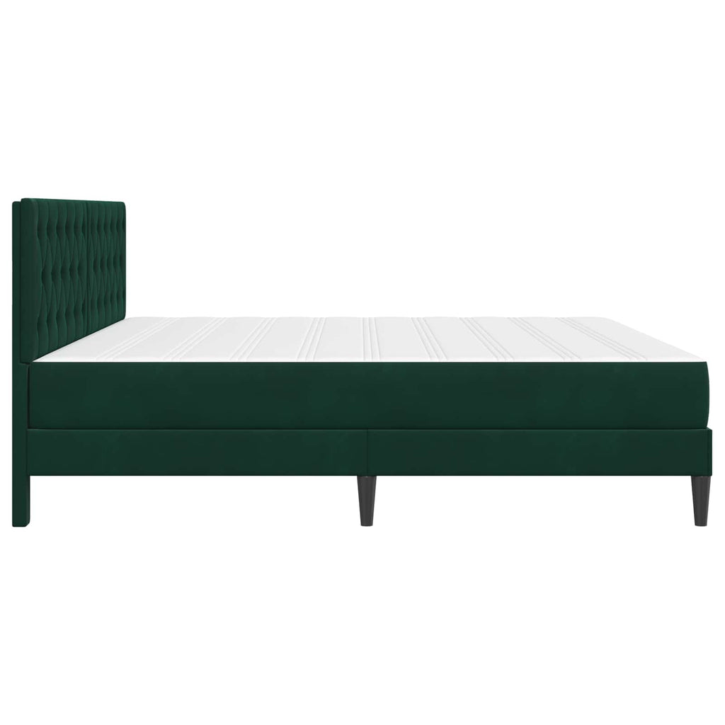 vidaXL Rama łóżka z materacem Ciemna zieleń 180 x 200 cm Aksamit