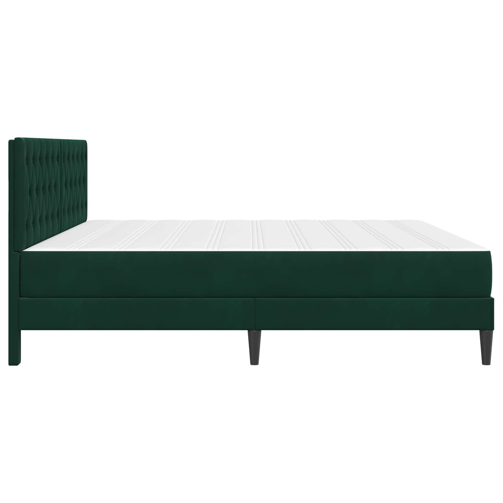 vidaXL Rama łóżka z materacem Ciemna zieleń 180 x 200 cm Aksamit