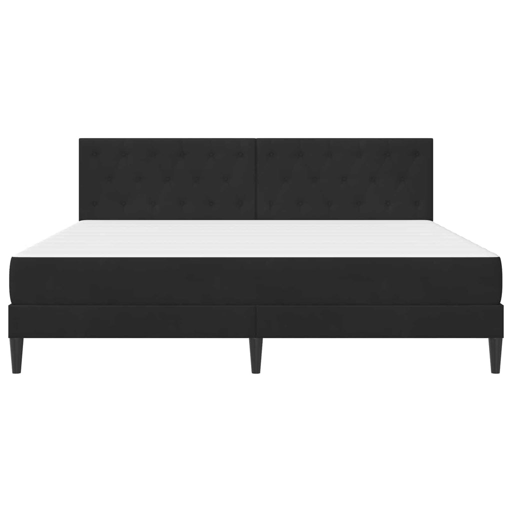 vidaXL Rama łóżka z materacem Z zagłówkiem Czarny 180 x 200 cm Aksamit