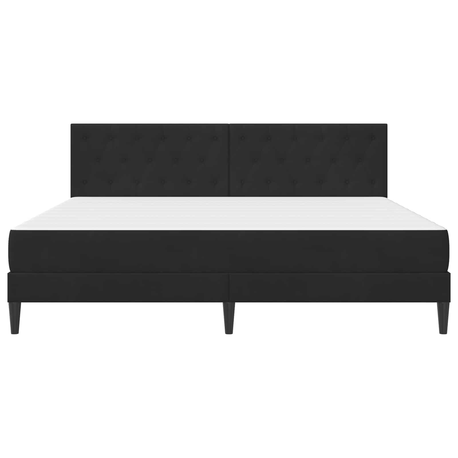 vidaXL Rama łóżka z materacem Z zagłówkiem Czarny 180 x 200 cm Aksamit