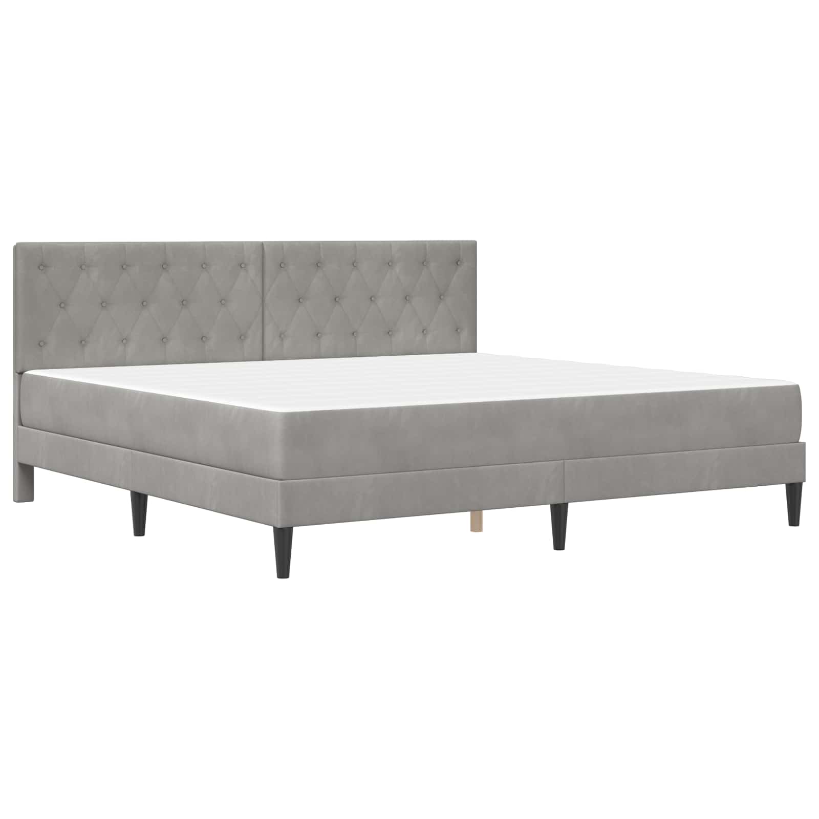 vidaXL Rama łóżka z materacem Jasnoszary 200 x 200 cm Aksamit