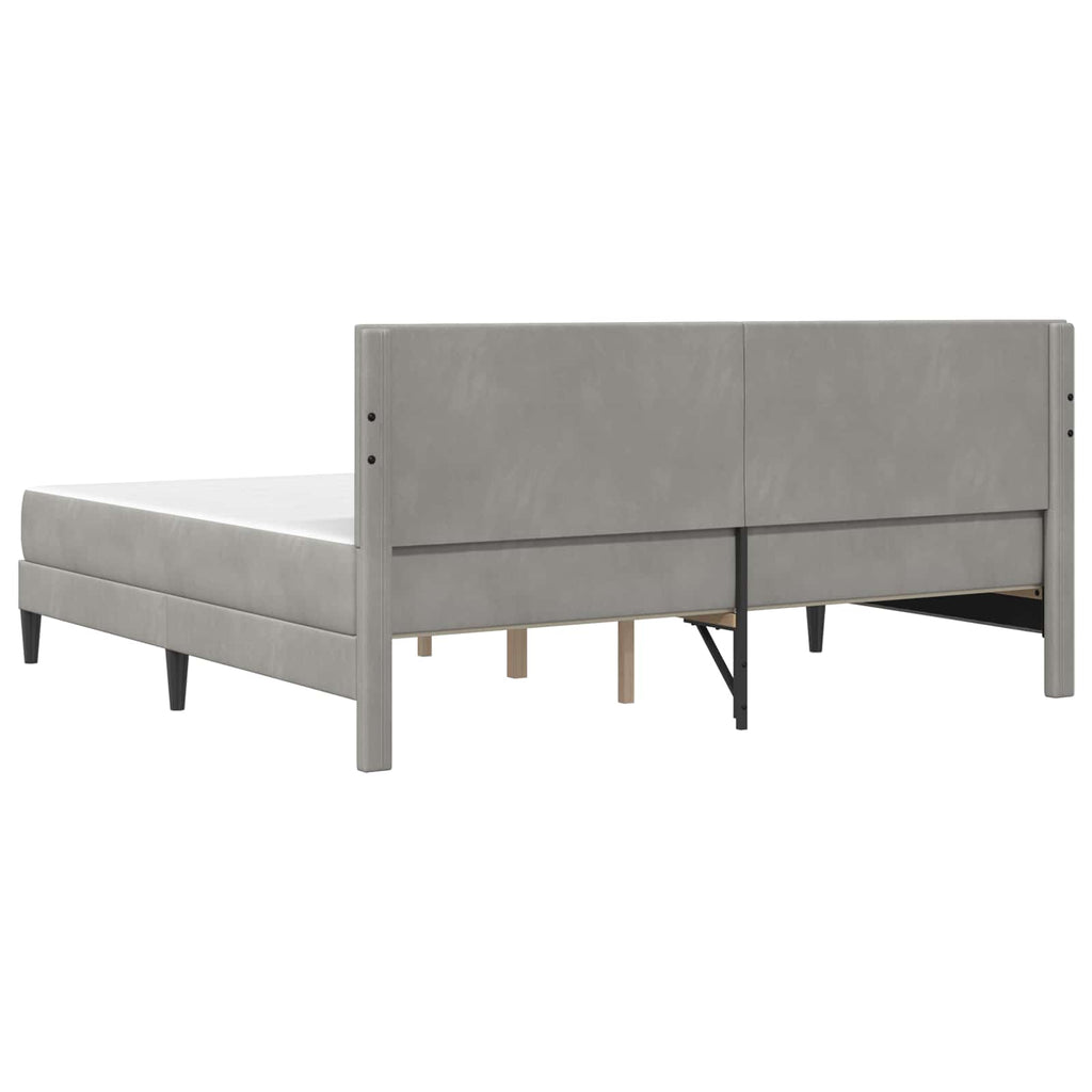 vidaXL Rama łóżka z materacem Jasnoszary 200 x 200 cm Aksamit