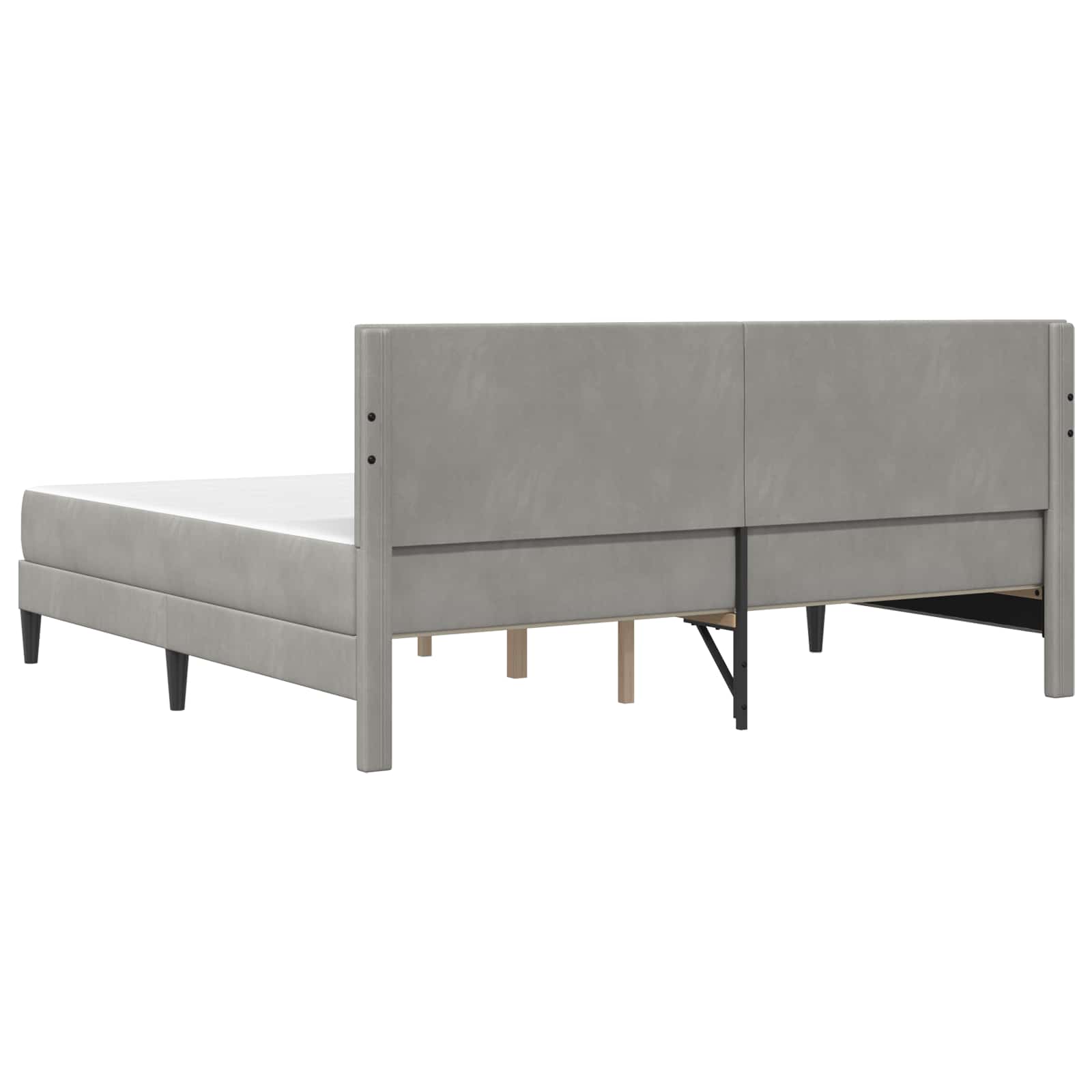 vidaXL Rama łóżka z materacem Jasnoszary 200 x 200 cm Aksamit