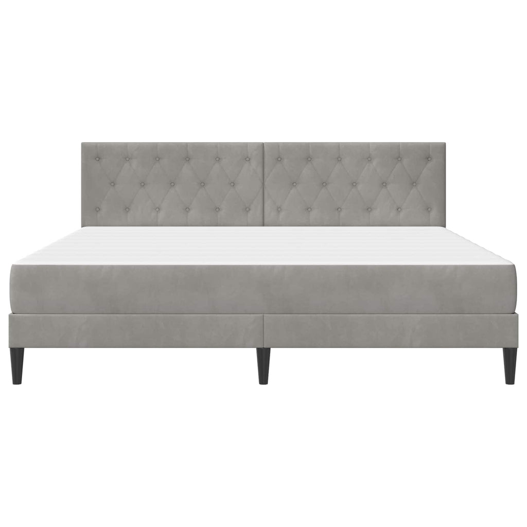 vidaXL Rama łóżka z materacem Jasnoszary 200 x 200 cm Aksamit