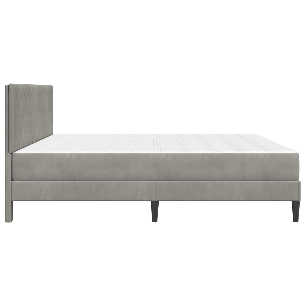 vidaXL Rama łóżka z materacem Jasnoszary 200 x 200 cm Aksamit