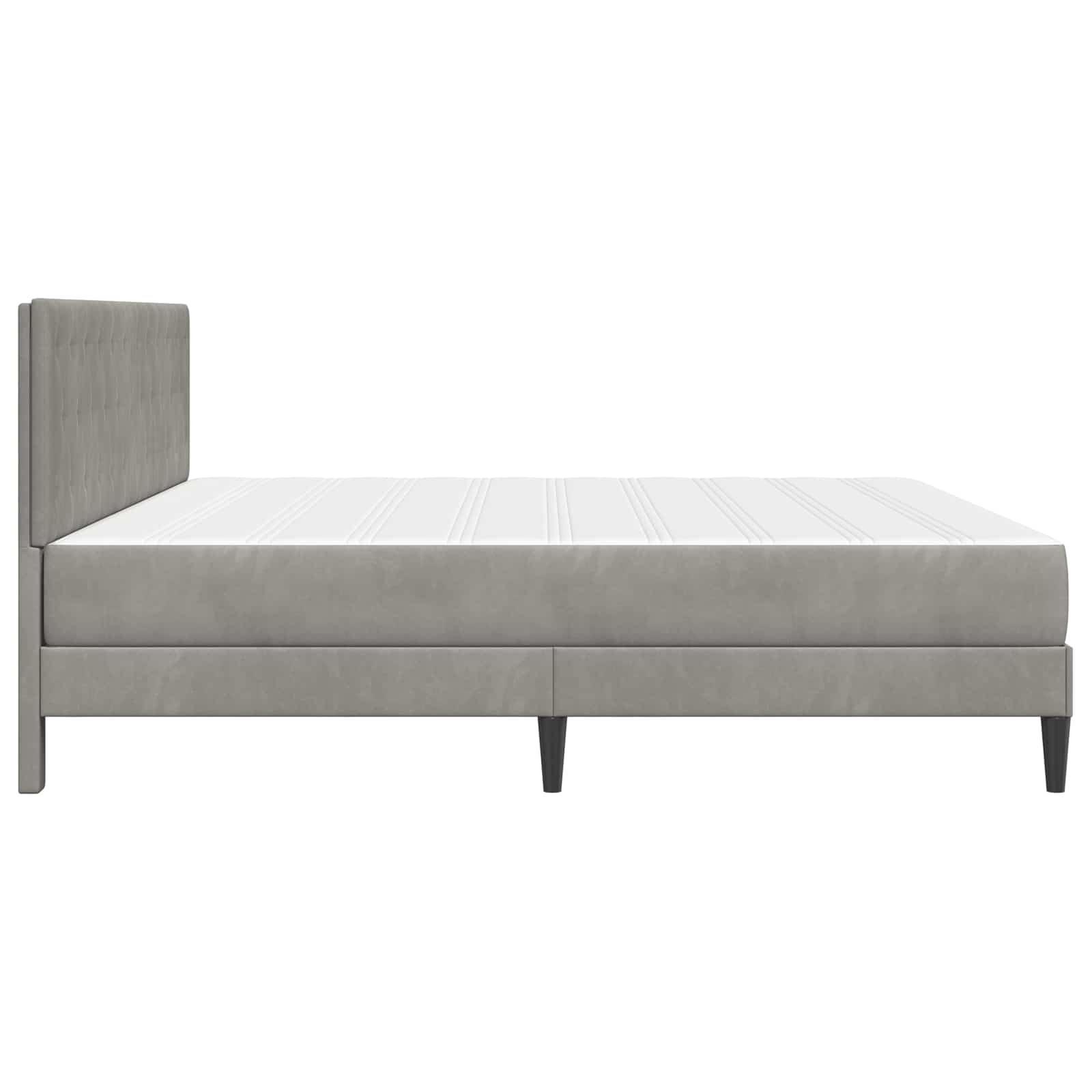 vidaXL Rama łóżka z materacem Jasnoszary 200 x 200 cm Aksamit