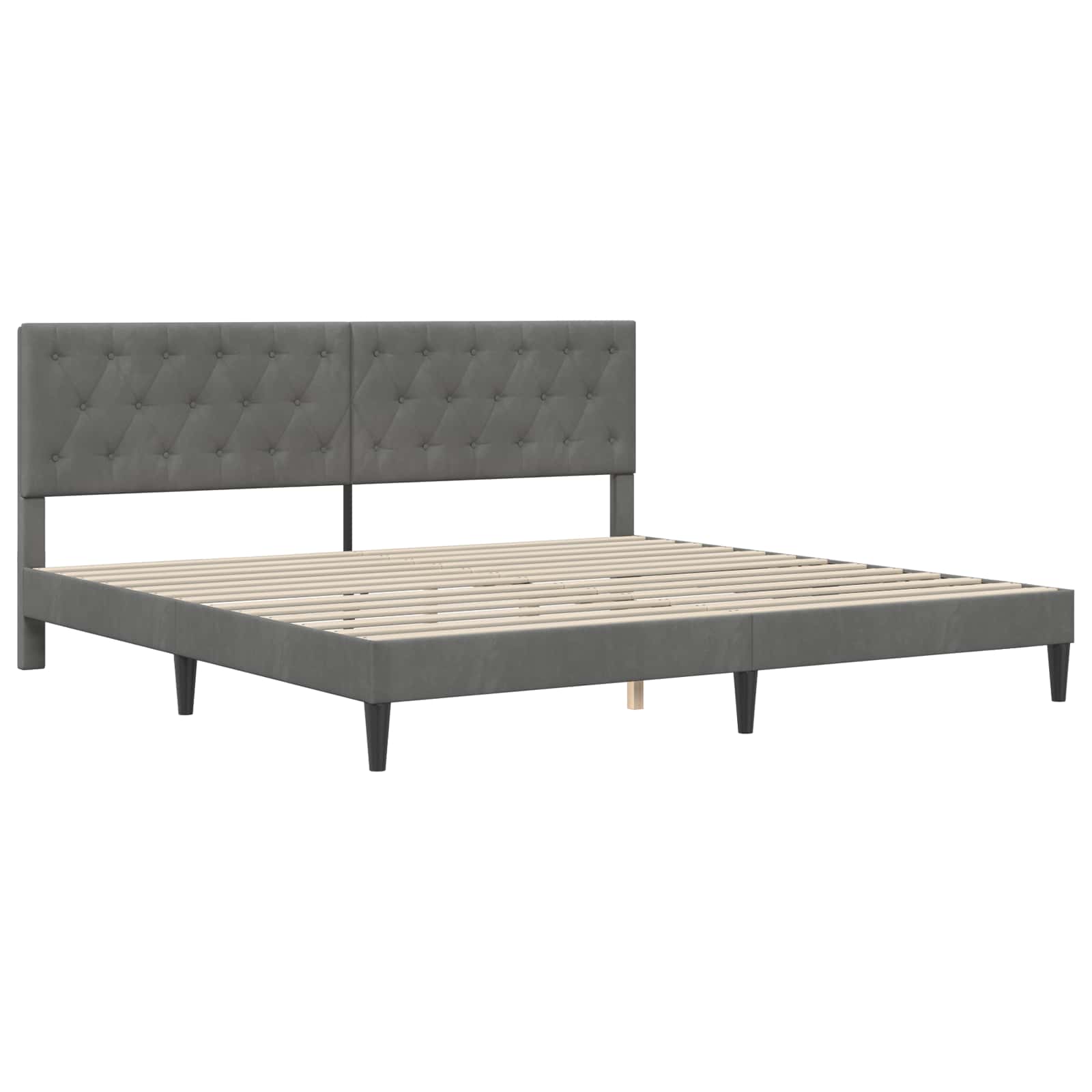vidaXL Rama łóżka z materacem Ciemnoszary 200 x 200 cm Aksamit