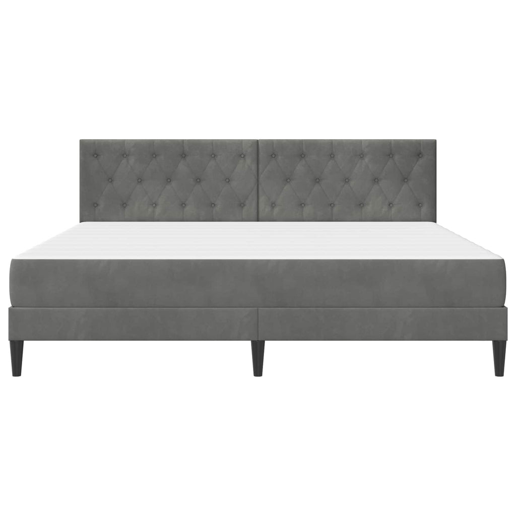 vidaXL Rama łóżka z materacem Ciemnoszary 200 x 200 cm Aksamit