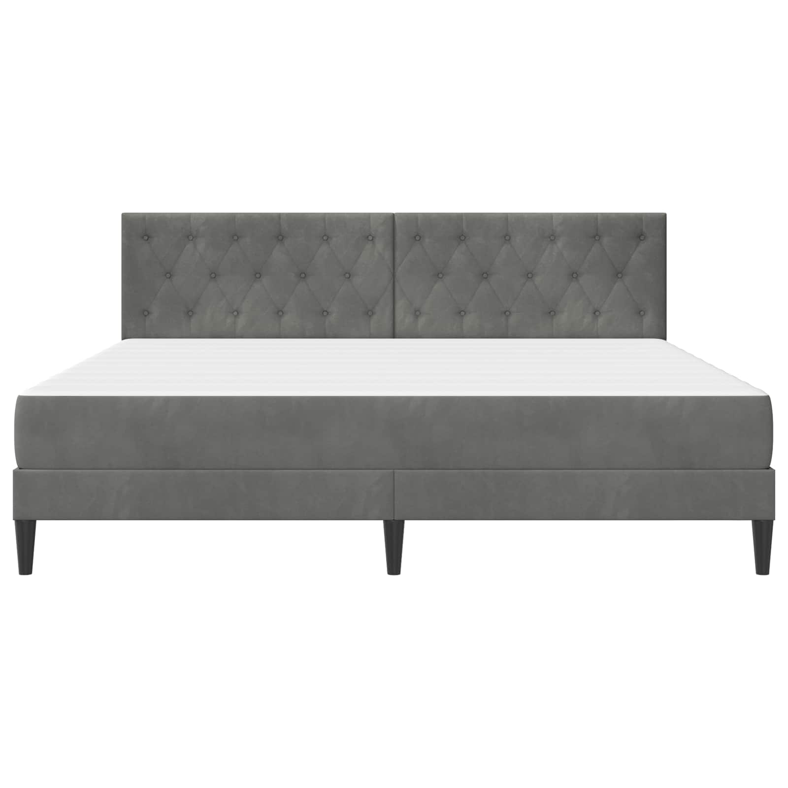 vidaXL Rama łóżka z materacem Ciemnoszary 200 x 200 cm Aksamit