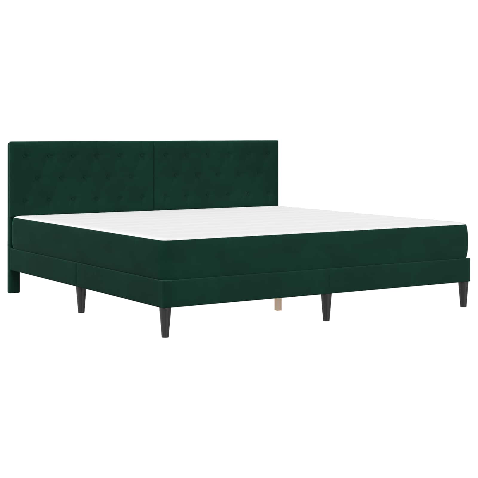 vidaXL Rama łóżka z materacem Ciemna zieleń 200 x 200 cm Aksamit