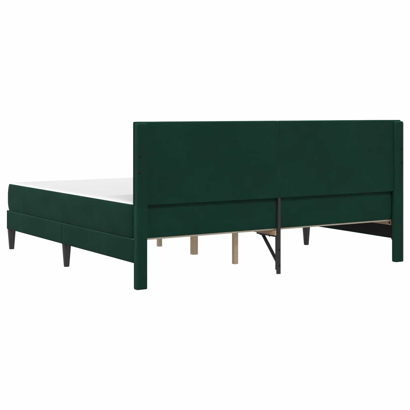 vidaXL Rama łóżka z materacem Ciemna zieleń 200 x 200 cm Aksamit