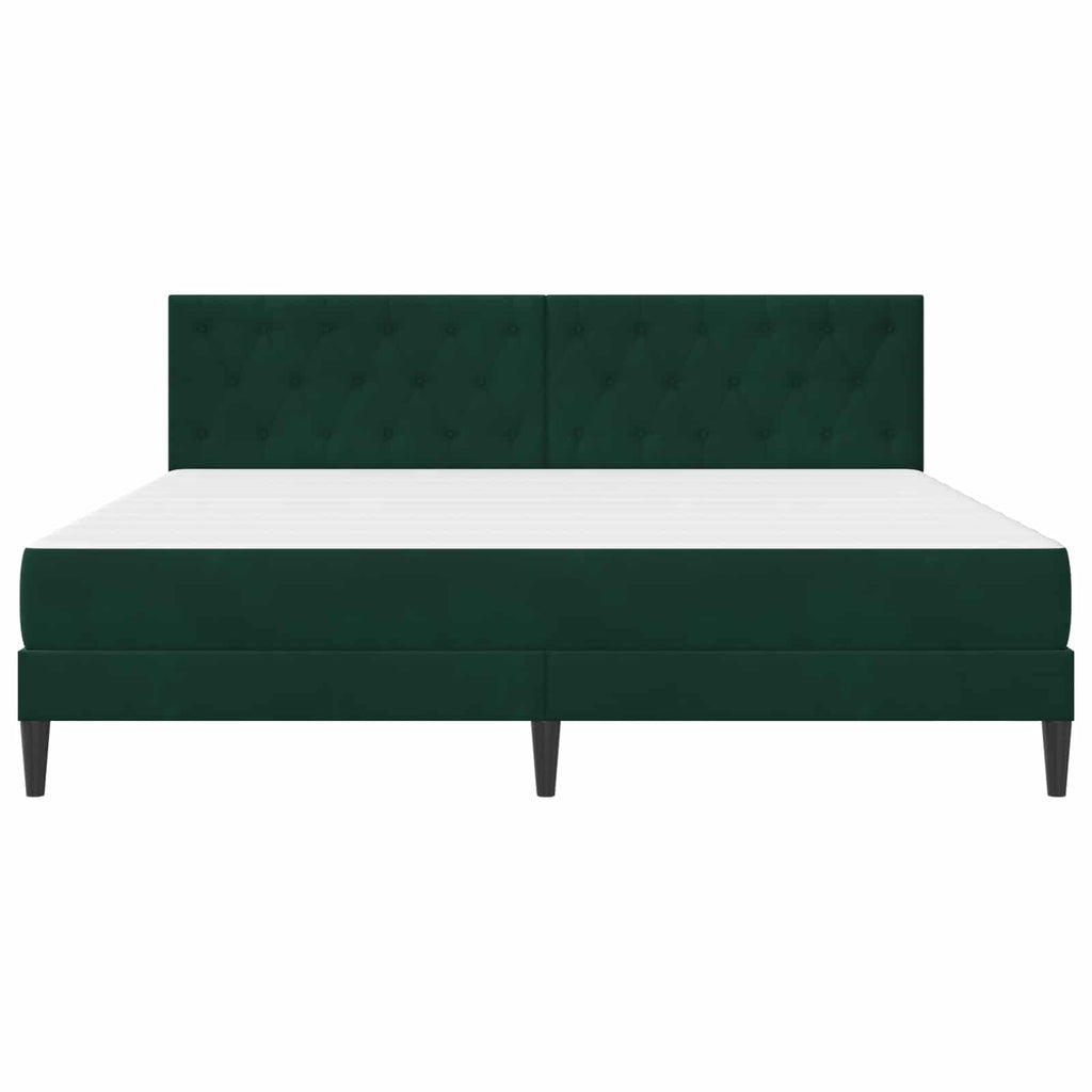 vidaXL Rama łóżka z materacem Ciemna zieleń 200 x 200 cm Aksamit