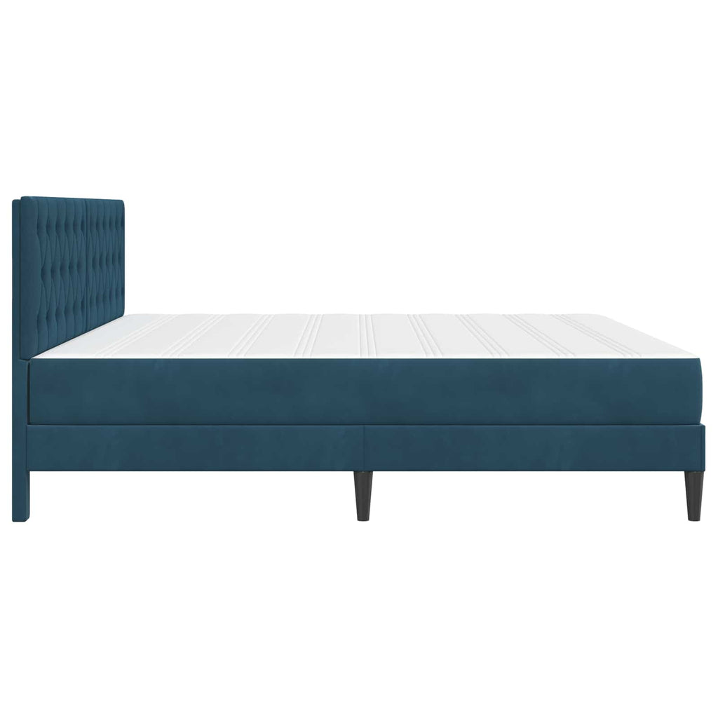 vidaXL Rama łóżka z materacem Niebieski 200 x 200 cm Aksamit