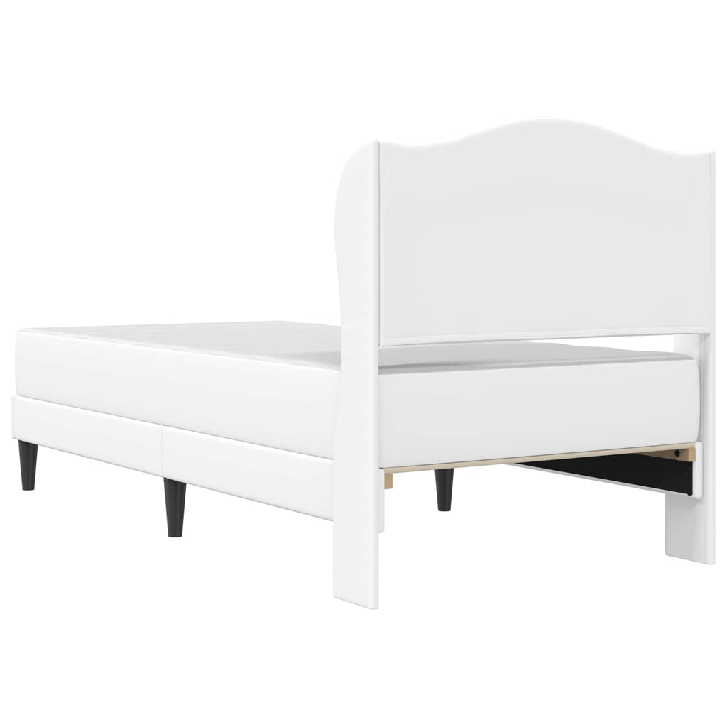 vidaXL Ramka łóżka Z zagłówkiem Biały 80 x 200 cm Ekoskóra