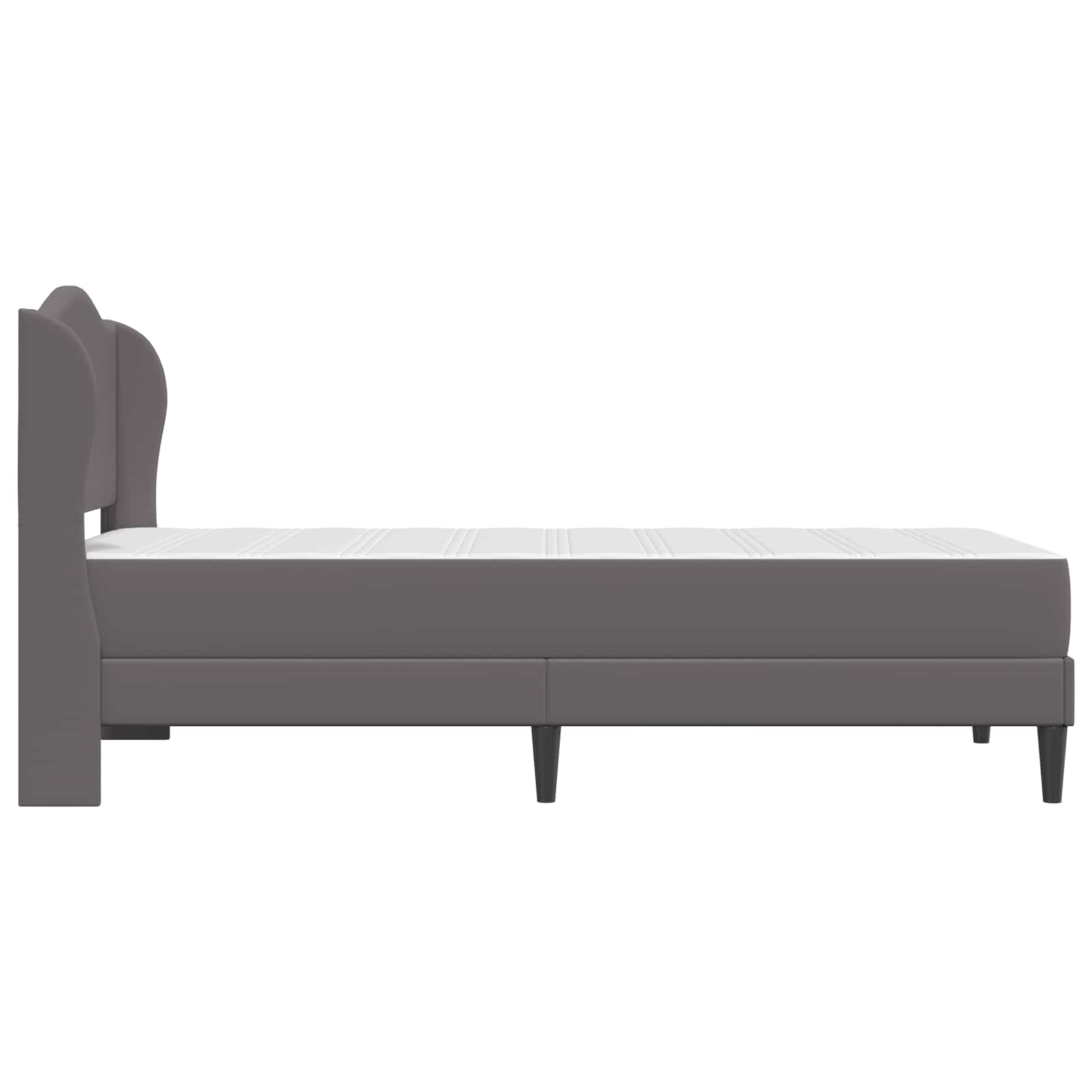vidaXL Ramka łóżka Z zagłówkiem Szary 90 x 190 cm Ekoskóra