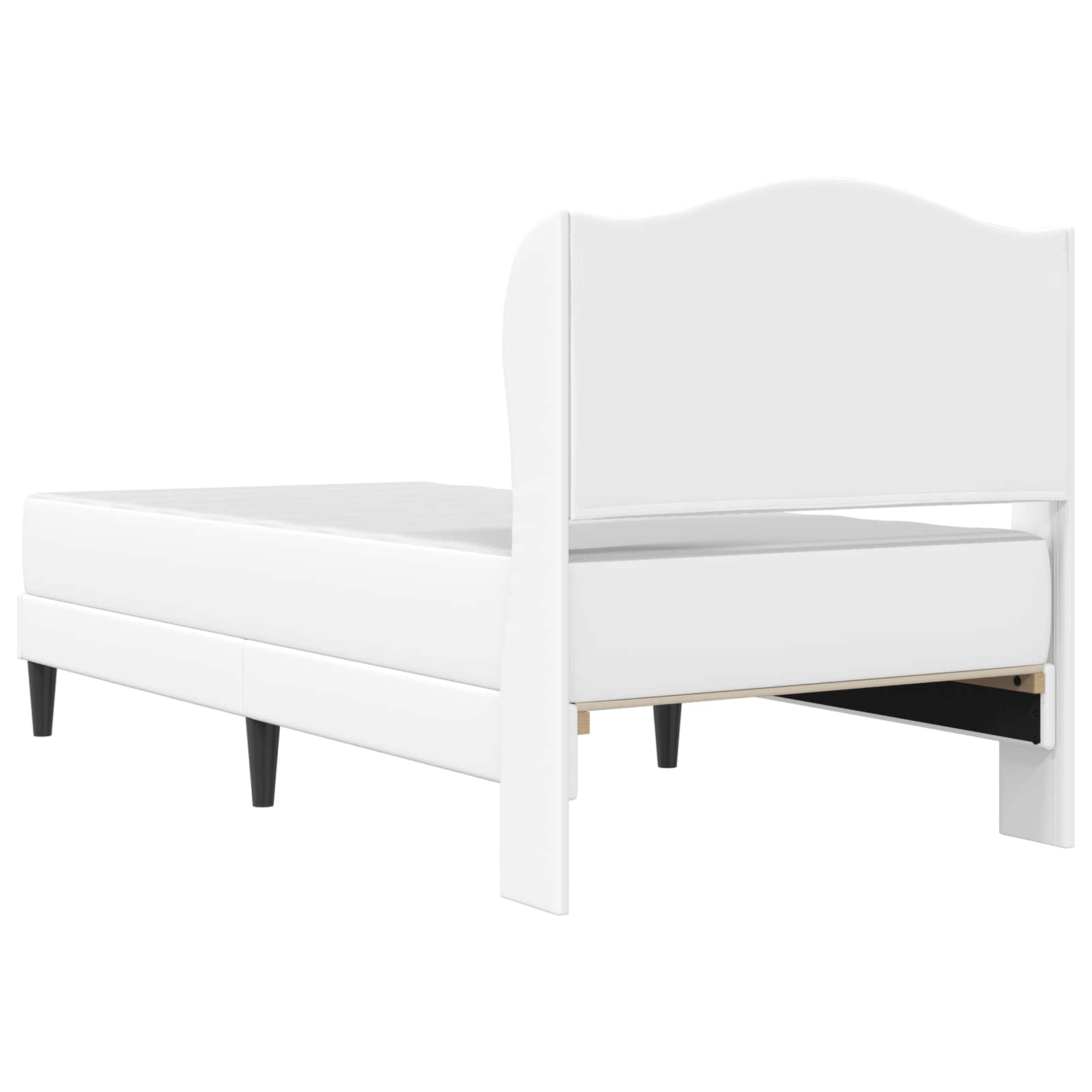 vidaXL Ramka łóżka Z zagłówkiem Biały 90 x 190 cm Ekoskóra