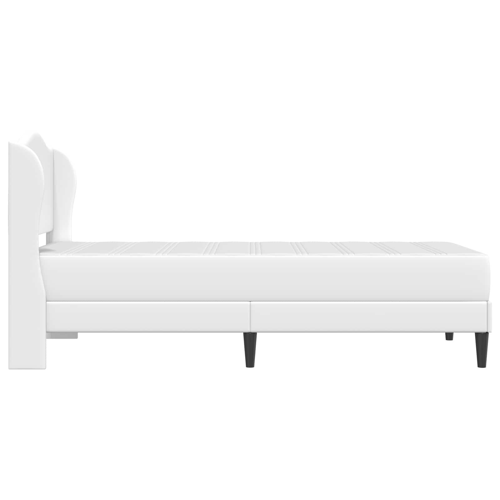 vidaXL Ramka łóżka Z zagłówkiem Biały 90 x 190 cm Ekoskóra