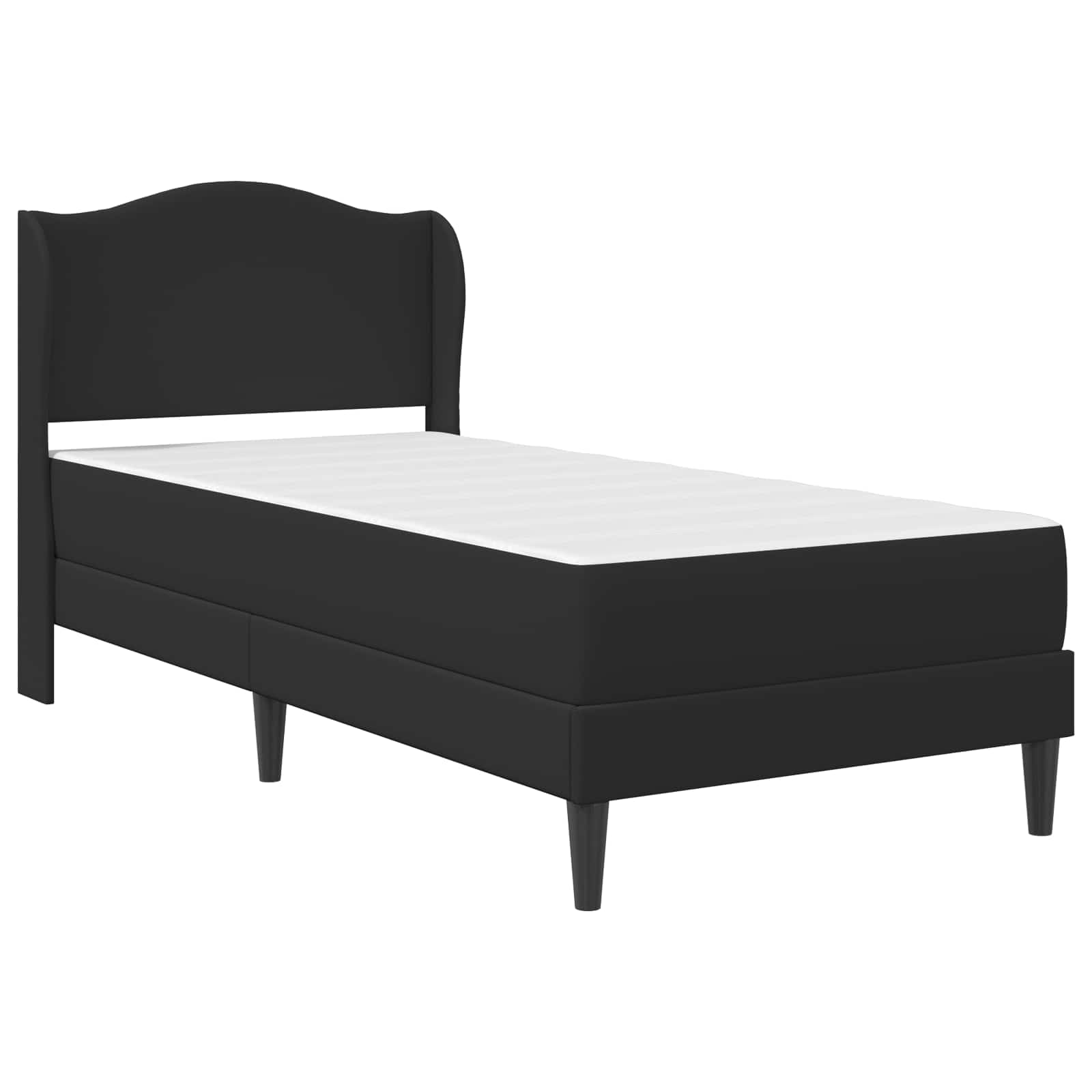 vidaXL Ramka łóżka Z zagłówkiem Czarny 90 x 200 cm Ekoskóra