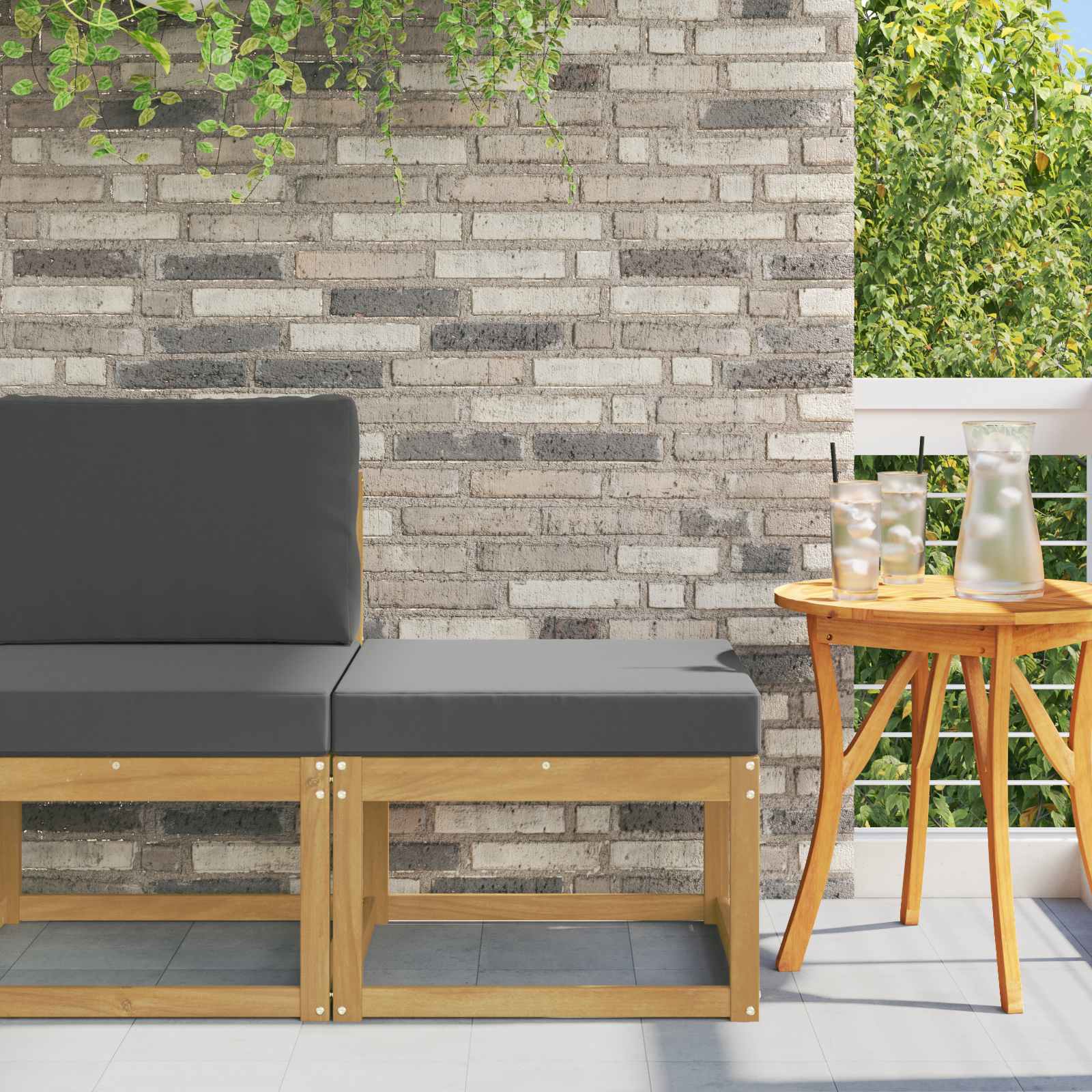 vidaXL Outdoor Hocker Lite Drewno Akacji Biały