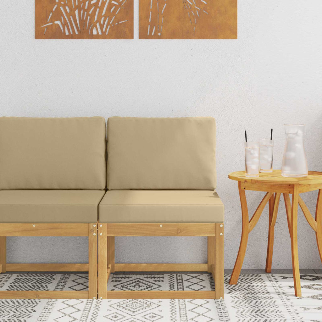 vidaXL Zestaw sof na zewnątrz Biały i Beżowy 59 x 63 x 73 cm