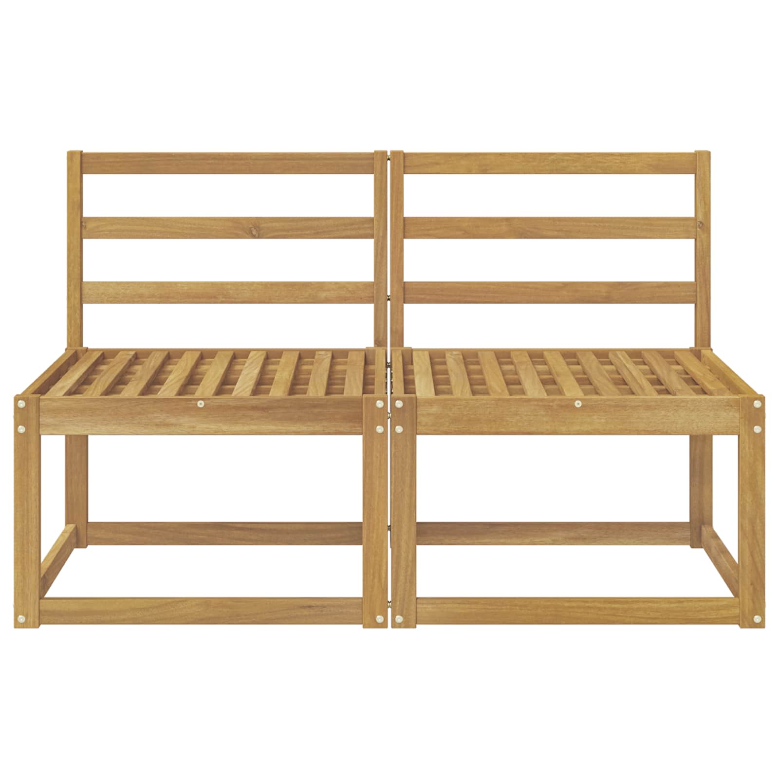 vidaXL 2 Sztuka Środkowa sofa ogrodowa Lite Drewno Akacji Biały