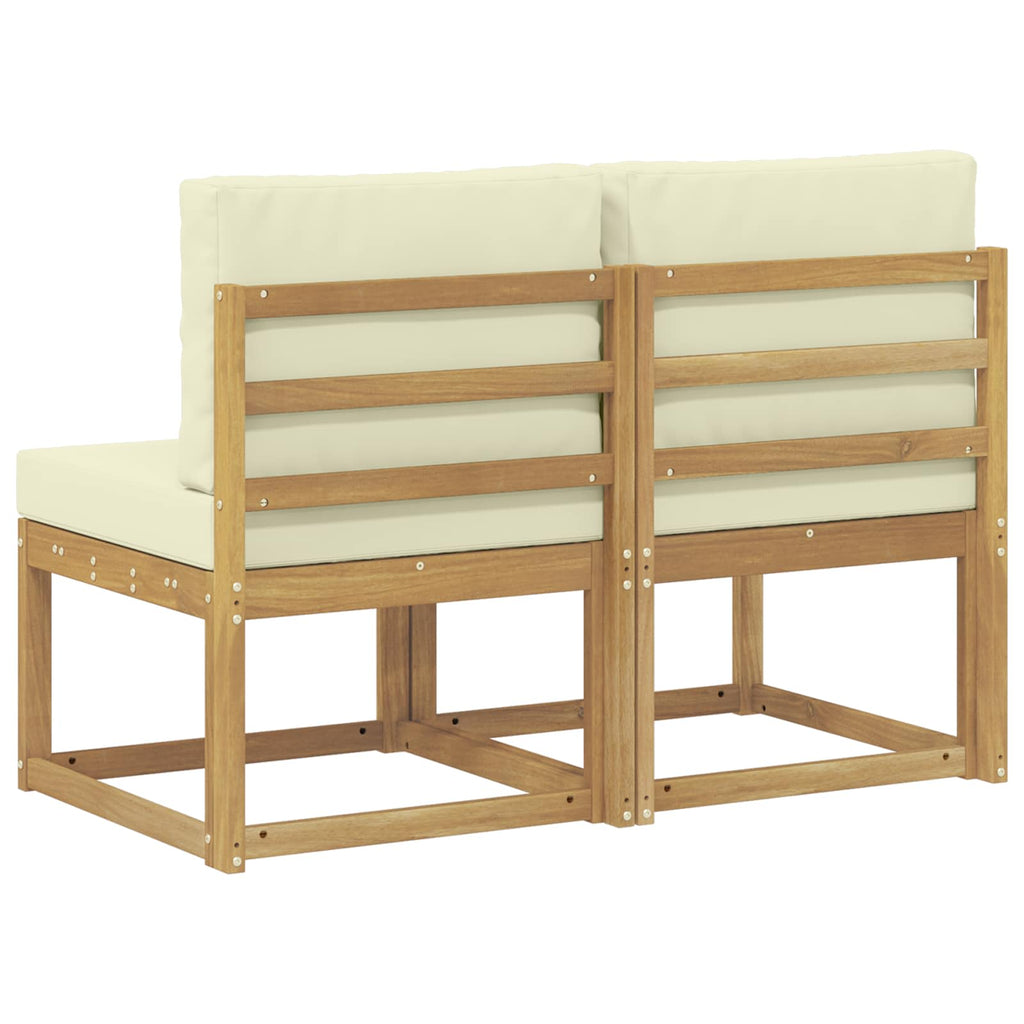 vidaXL 2 Sztuka Środkowa sofa ogrodowa Lite Drewno Akacji Biały