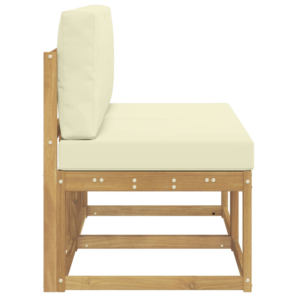 vidaXL 2 Sztuka Środkowa sofa ogrodowa Lite Drewno Akacji Biały