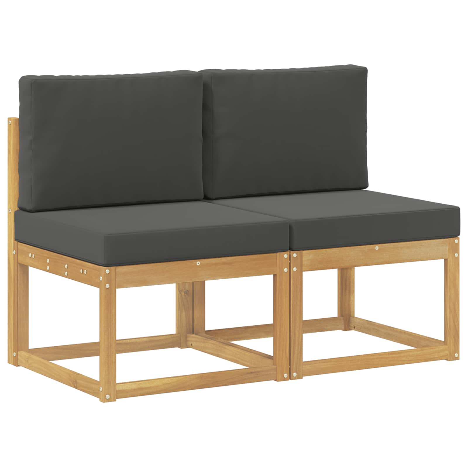 vidaXL 2 Sztuka Środkowa sofa ogrodowa Lite Drewno Akacji Biały