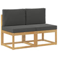 vidaXL 2 Sztuka Środkowa sofa ogrodowa Lite Drewno Akacji Biały