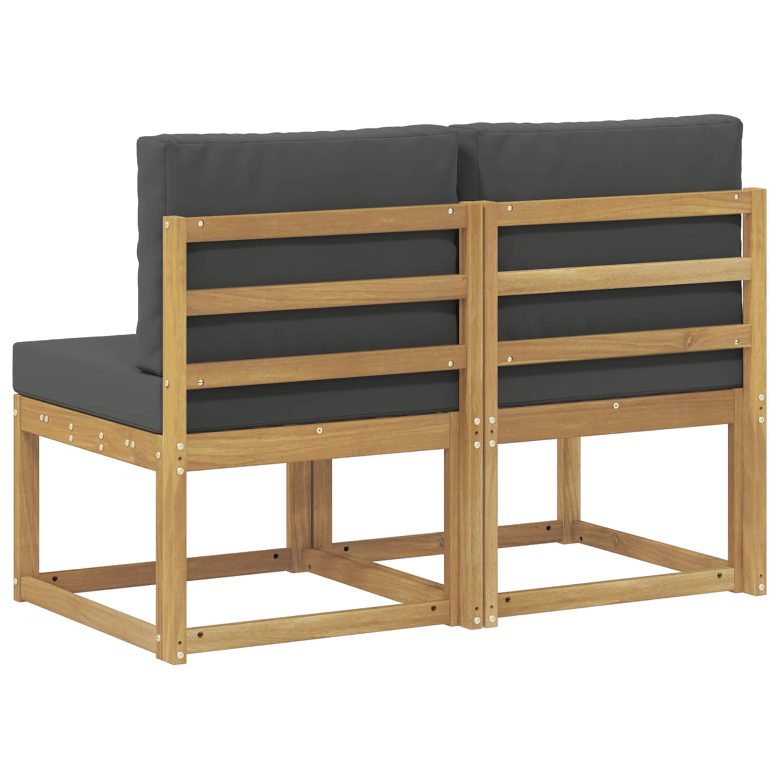 vidaXL 2 Sztuka Środkowa sofa ogrodowa Lite Drewno Akacji Biały