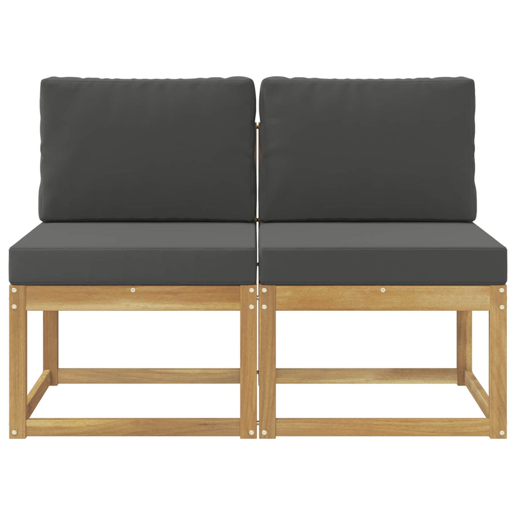 vidaXL 2 Sztuka Środkowa sofa ogrodowa Lite Drewno Akacji Biały