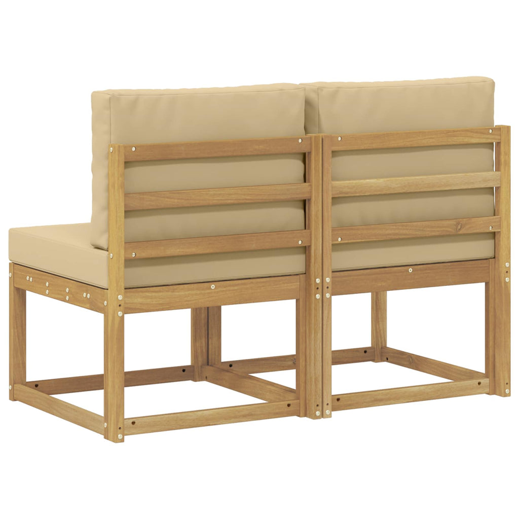 vidaXL 2 Sztuka Środkowa sofa ogrodowa Lite Drewno Akacji Biały