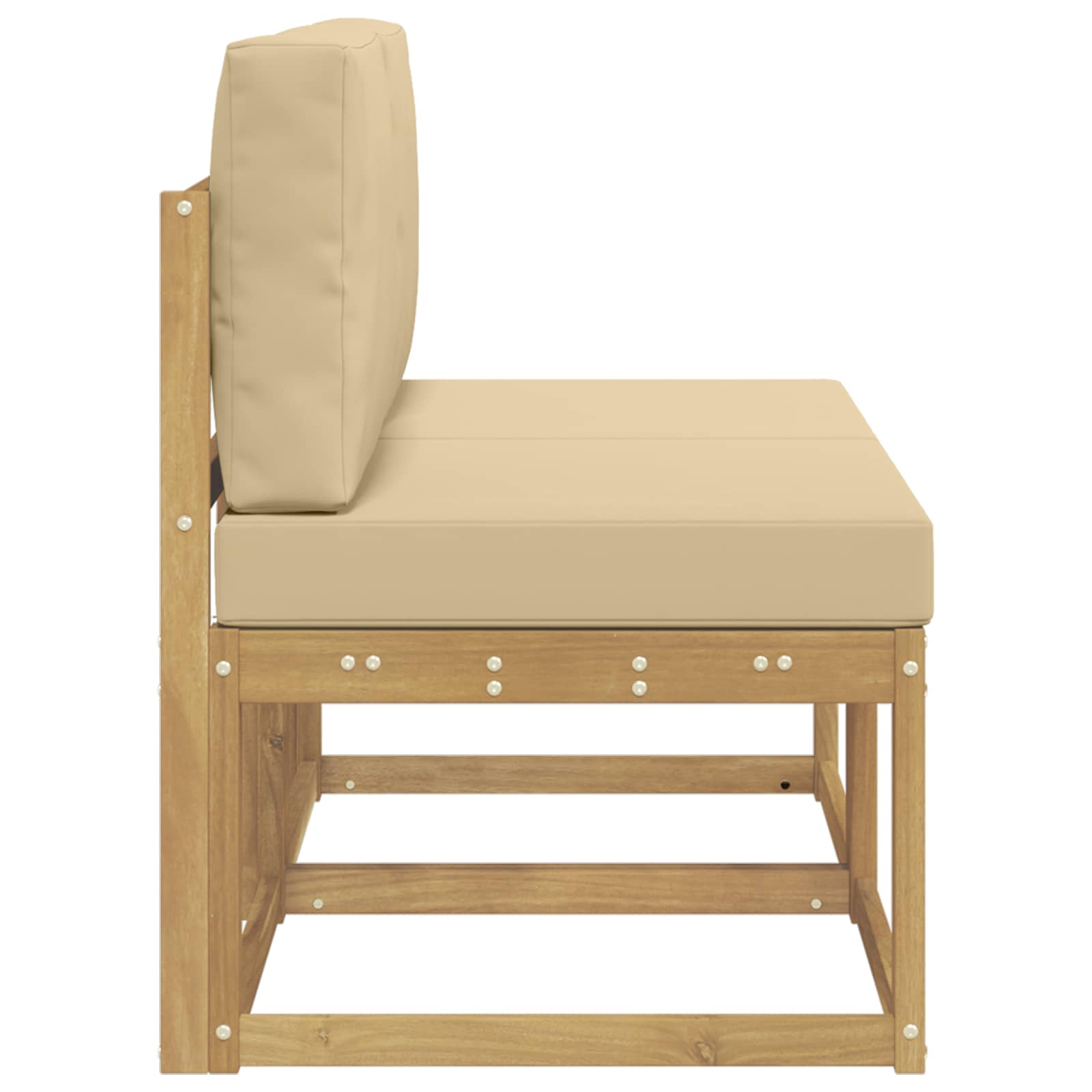 vidaXL 2 Sztuka Środkowa sofa ogrodowa Lite Drewno Akacji Biały