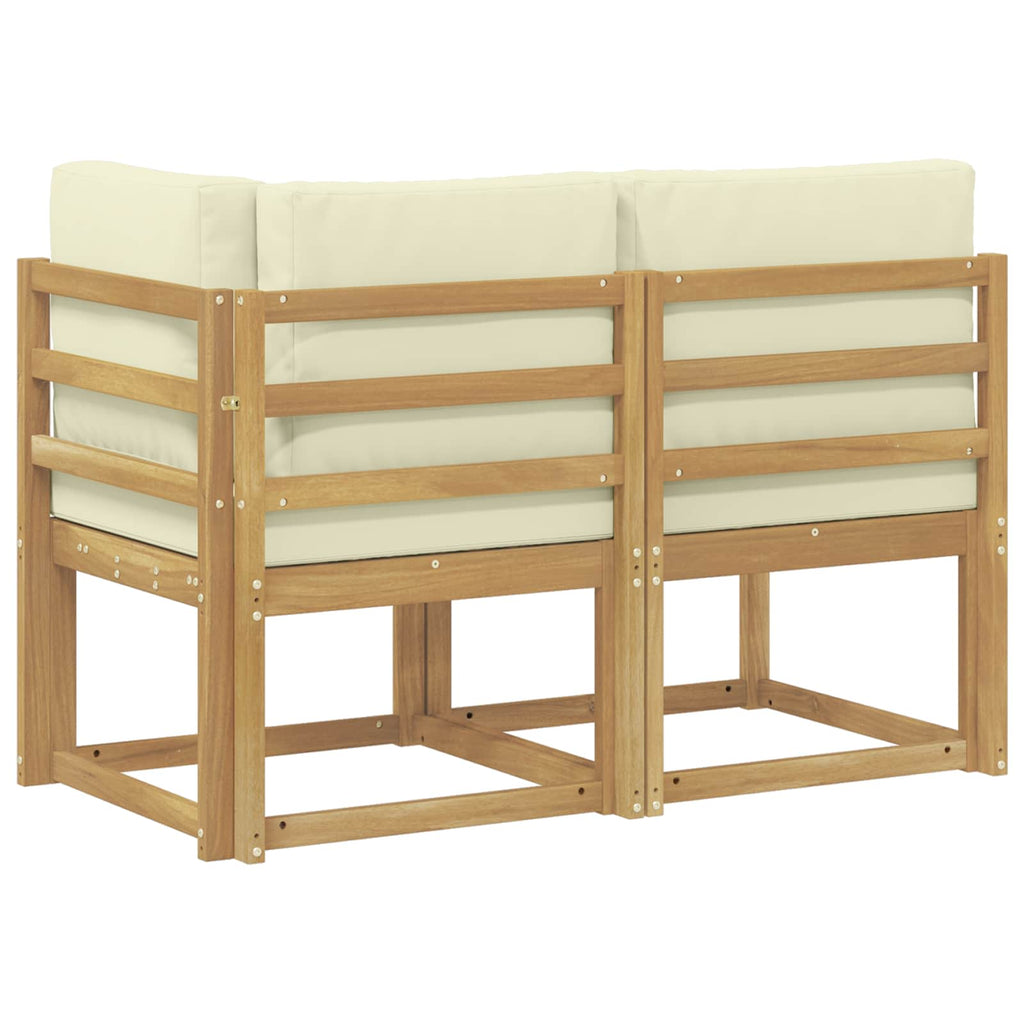 vidaXL Modułowa sofa na zewnątrz 2 Sztuka Biały Lite Drewno Akacji