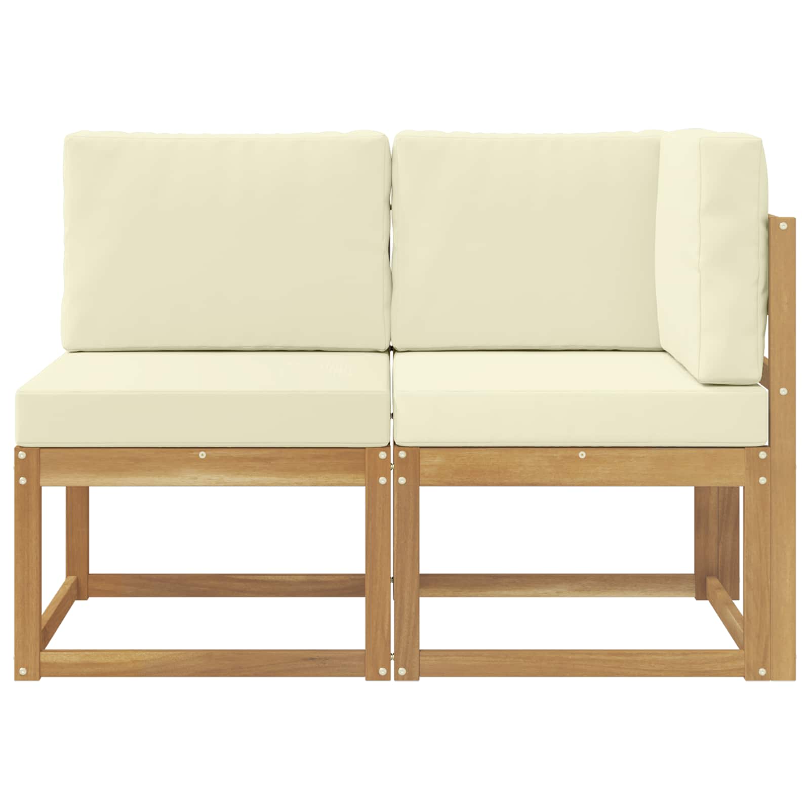 vidaXL Modułowa sofa na zewnątrz 2 Sztuka Biały Lite Drewno Akacji