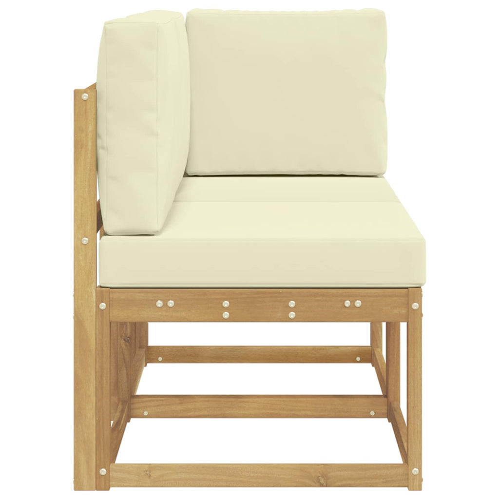 vidaXL Modułowa sofa na zewnątrz 2 Sztuka Biały Lite Drewno Akacji