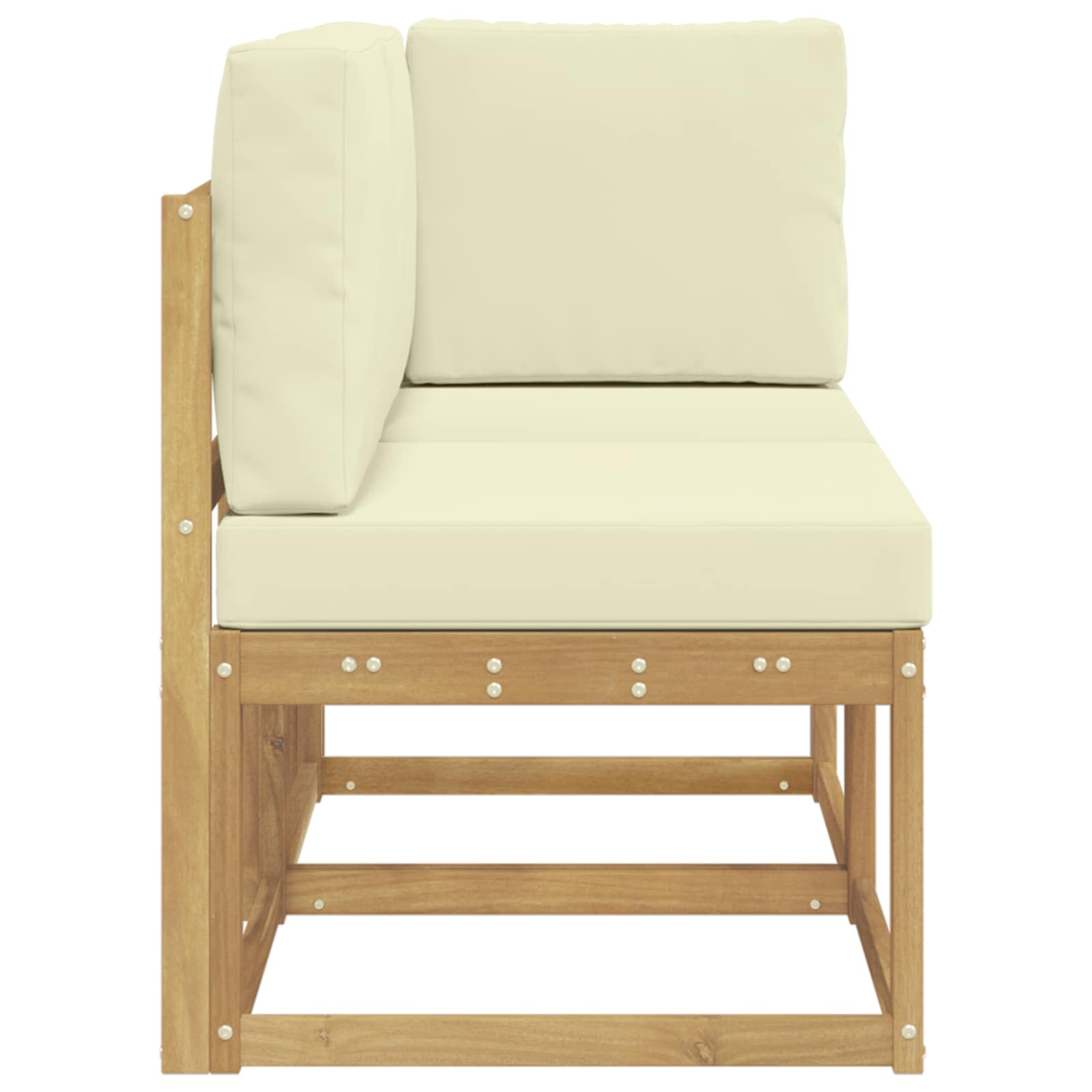 vidaXL Modułowa sofa na zewnątrz 2 Sztuka Biały Lite Drewno Akacji