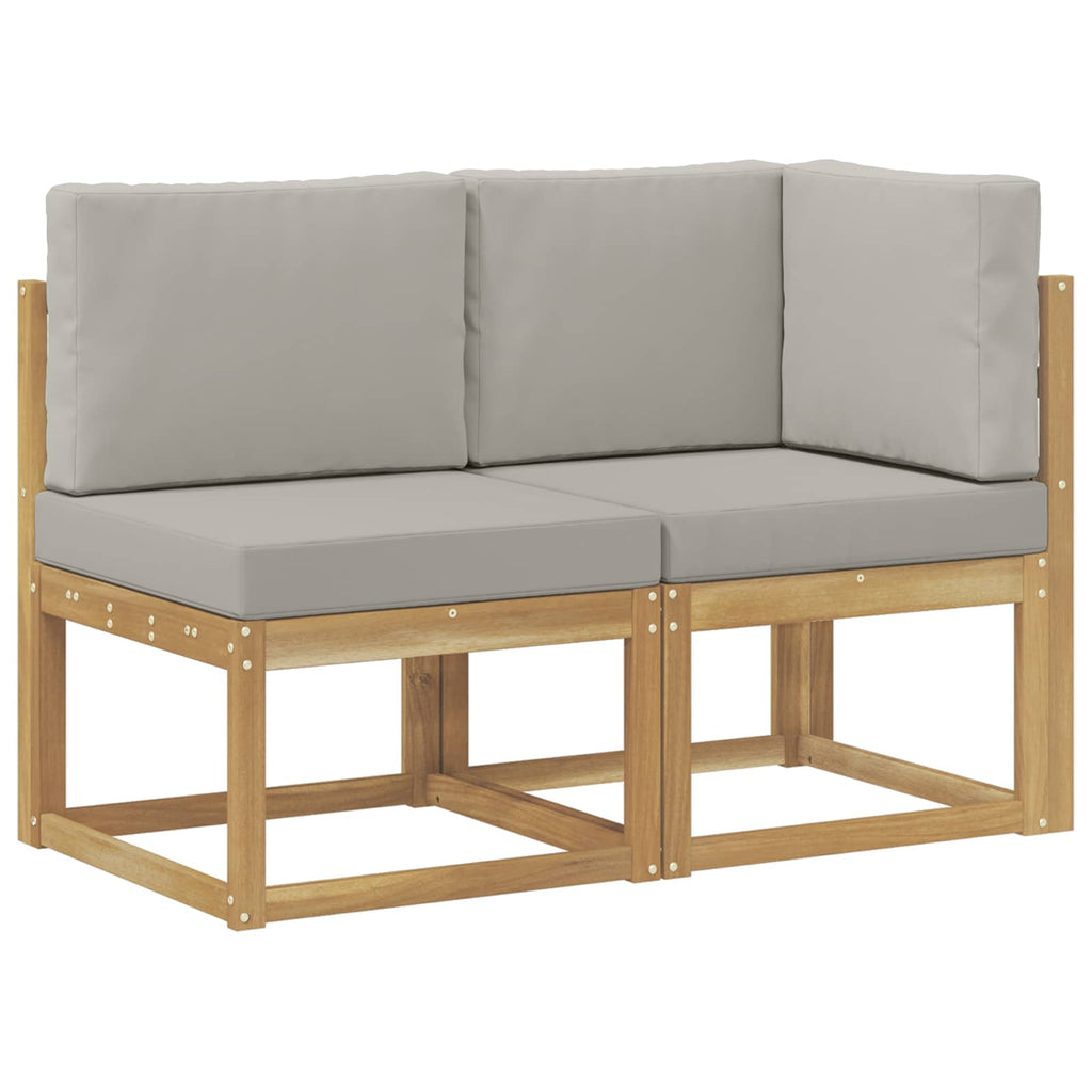 vidaXL Modułowa sofa na zewnątrz 2 Sztuka Biały Lite Drewno Akacji