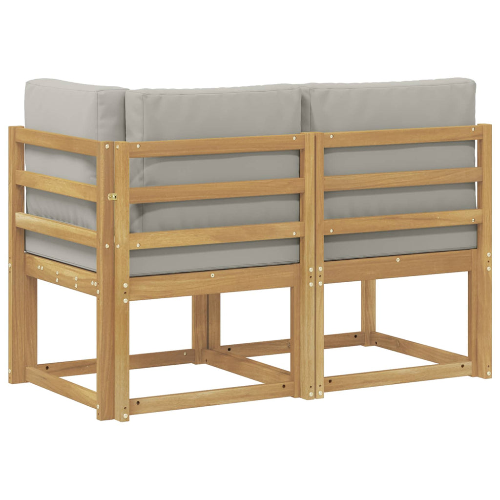 vidaXL Modułowa sofa na zewnątrz 2 Sztuka Biały Lite Drewno Akacji