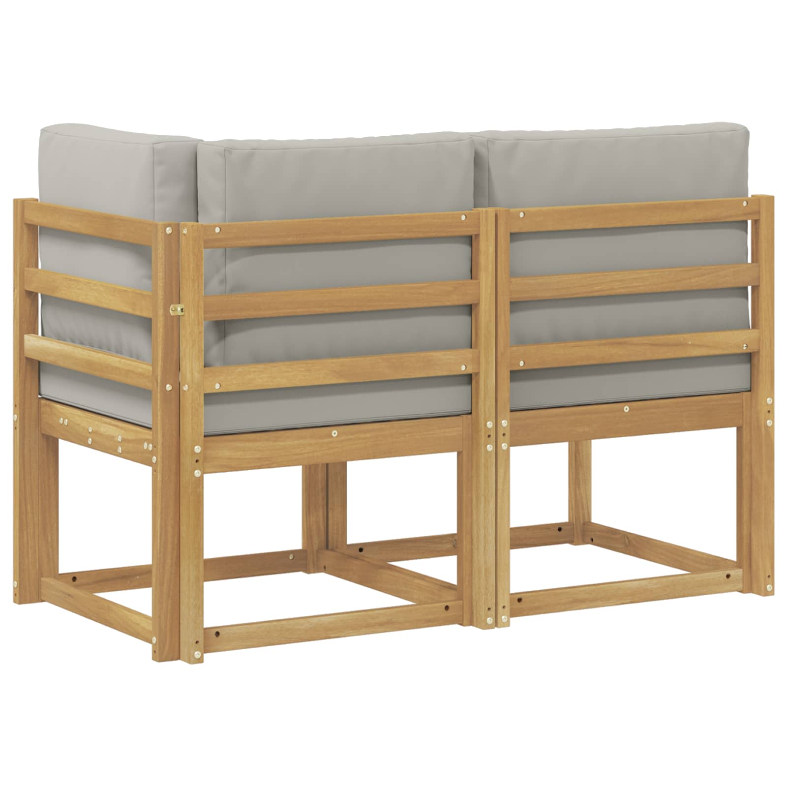 vidaXL Modułowa sofa na zewnątrz 2 Sztuka Biały Lite Drewno Akacji