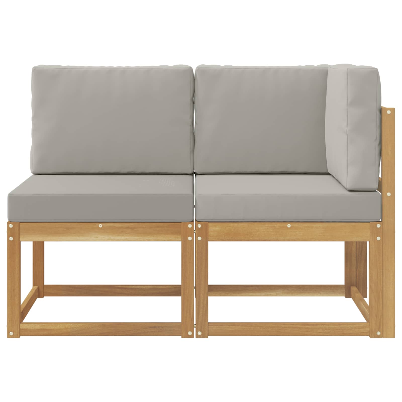 vidaXL Modułowa sofa na zewnątrz 2 Sztuka Biały Lite Drewno Akacji