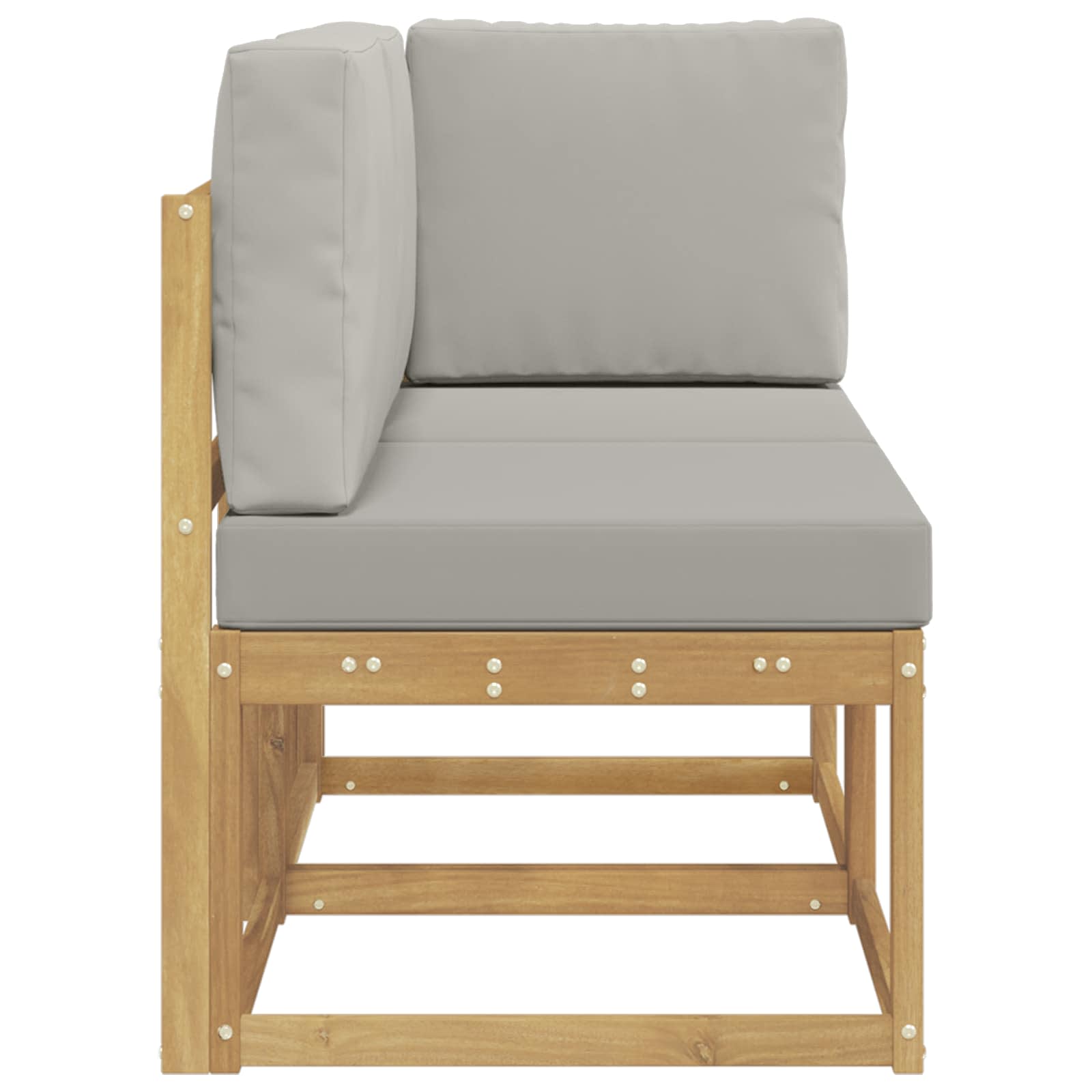 vidaXL Modułowa sofa na zewnątrz 2 Sztuka Biały Lite Drewno Akacji