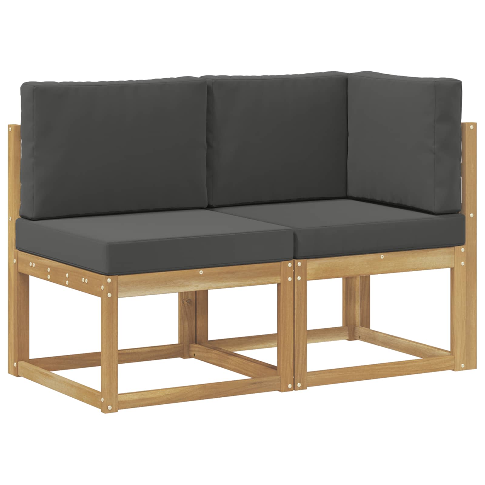 vidaXL Modułowa sofa na zewnątrz 2 Sztuka Biały Lite Drewno Akacji