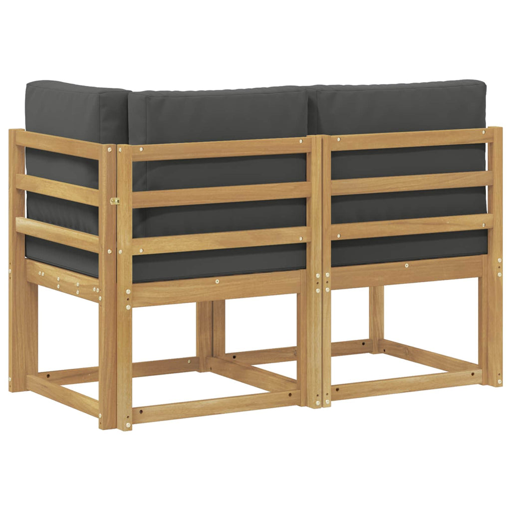 vidaXL Modułowa sofa na zewnątrz 2 Sztuka Biały Lite Drewno Akacji