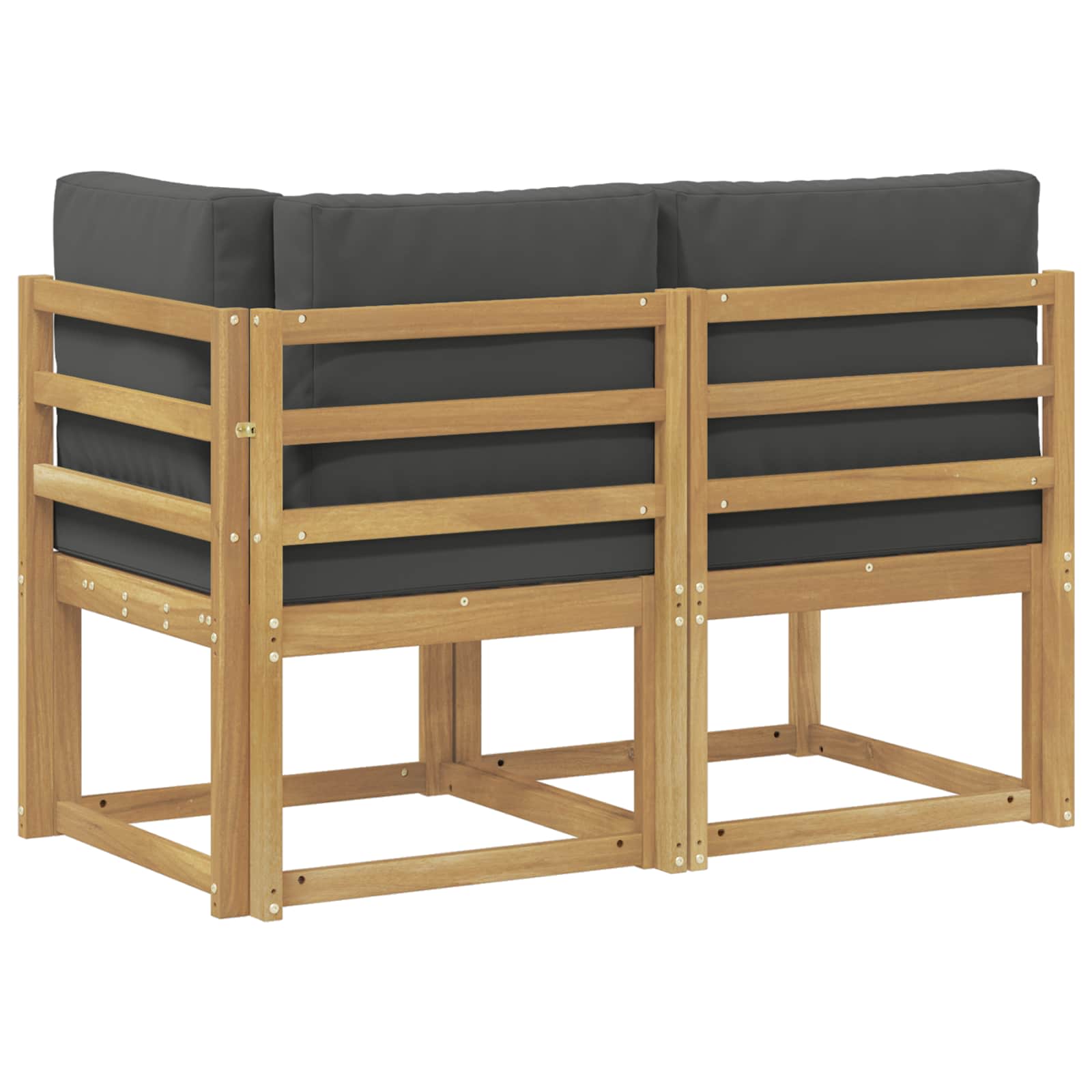 vidaXL Modułowa sofa na zewnątrz 2 Sztuka Biały Lite Drewno Akacji