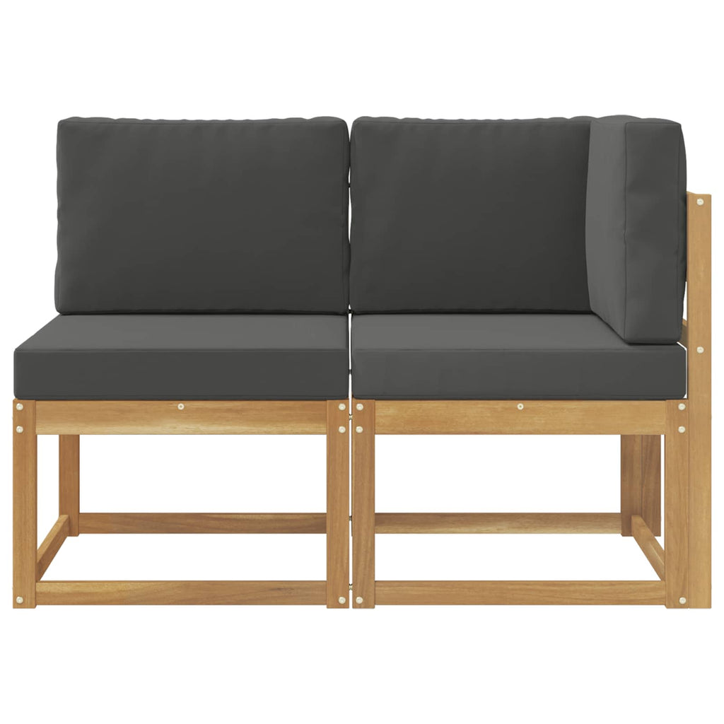 vidaXL Modułowa sofa na zewnątrz 2 Sztuka Biały Lite Drewno Akacji