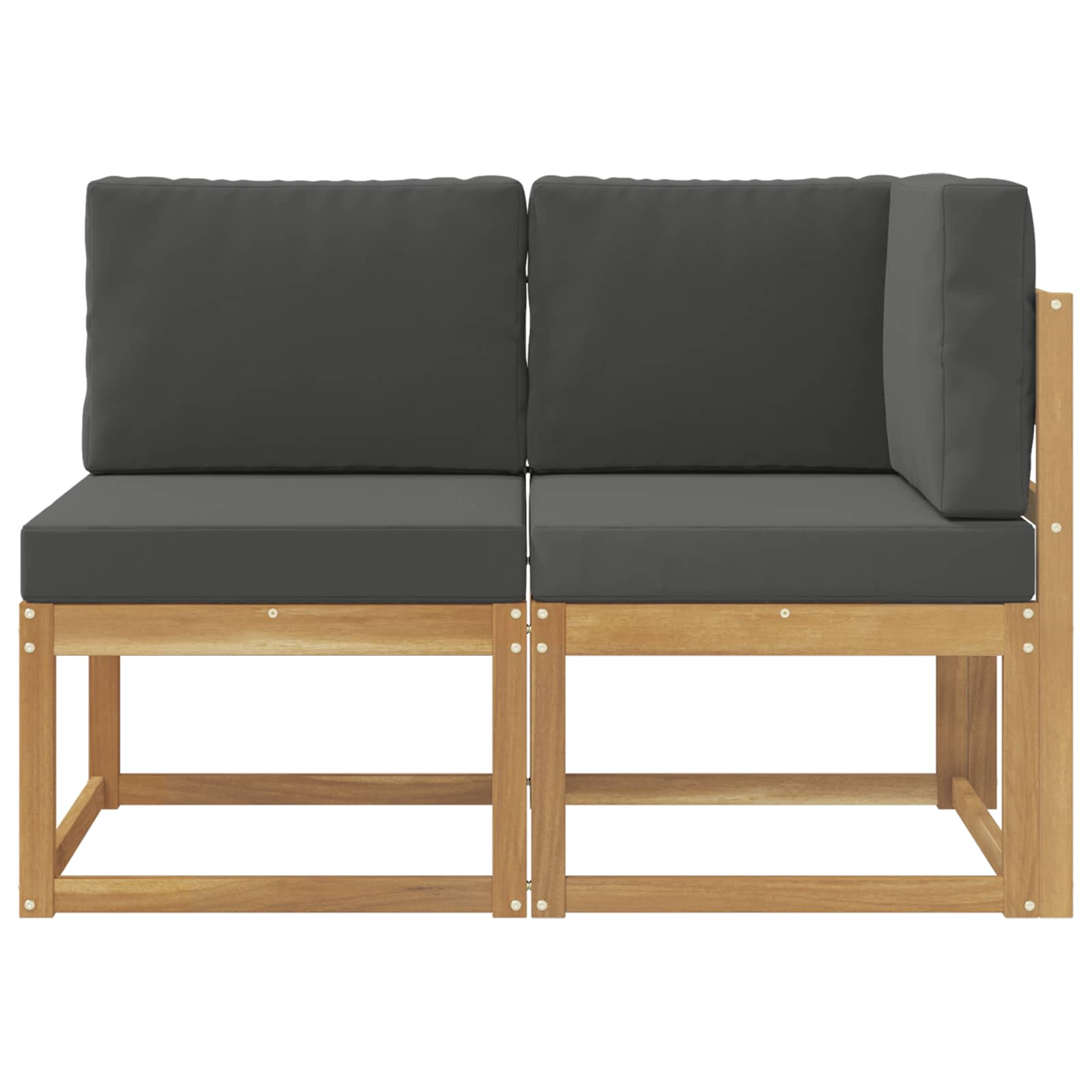 vidaXL Modułowa sofa na zewnątrz 2 Sztuka Biały Lite Drewno Akacji