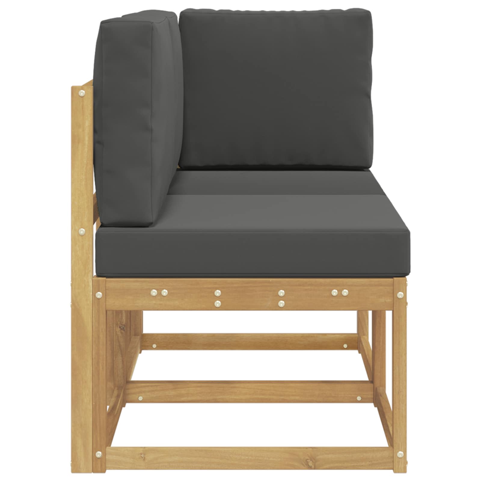 vidaXL Modułowa sofa na zewnątrz 2 Sztuka Biały Lite Drewno Akacji